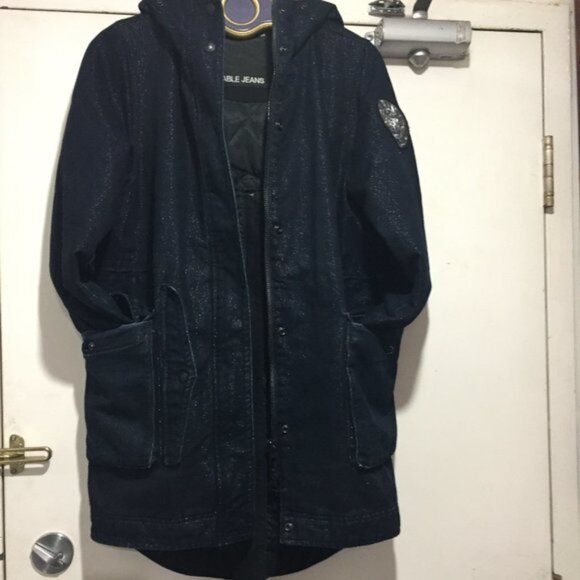 ABLE JEANS LONG METALLIC DENIM JACKETS SIZE M - Picture 6 of 10